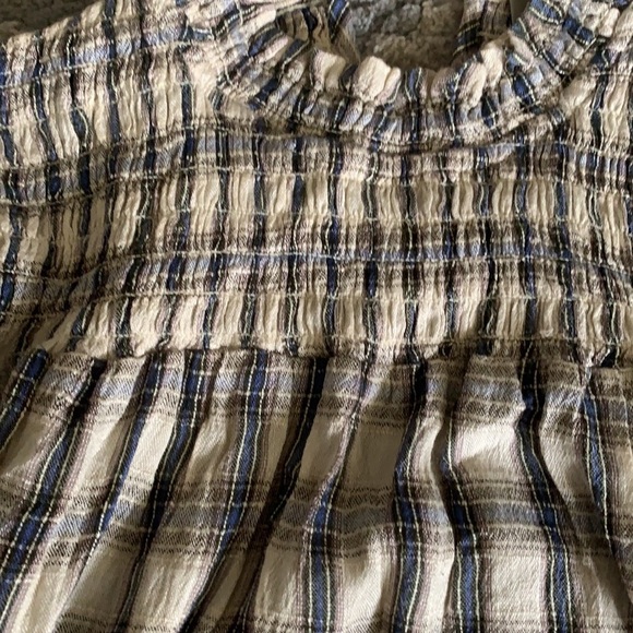 Asos plaid high neck shirred top 6 - Picture 8 of 8